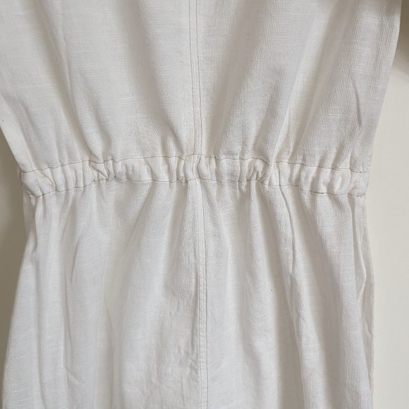 Royal Robbin’s White V-Neck Roll Sleeve Drawstring Waist Dress - Medium - Picture 12 of 13